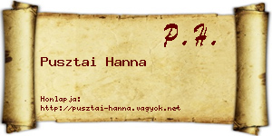 Pusztai Hanna névjegykártya
